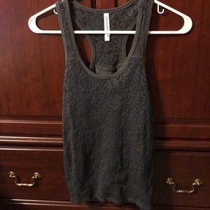 Gray Lacy Tank Top